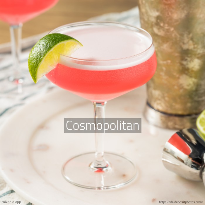 in a cosmopolitan drink